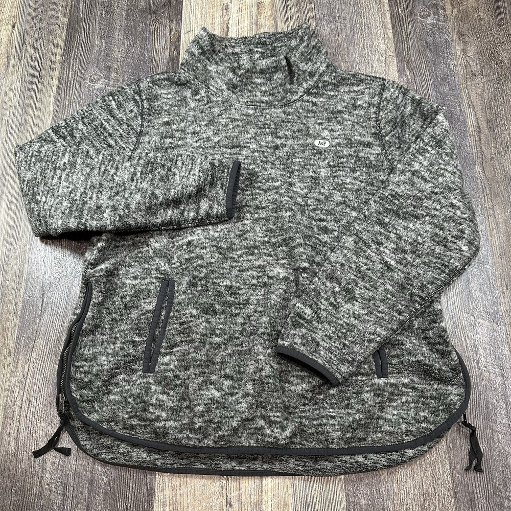 Abercrombie & Fitch Women's Gray Marled Fleece Pullover Sweater Size Large